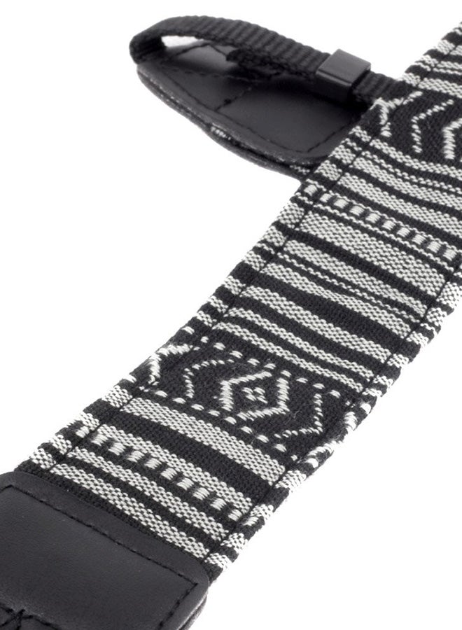 Adjustable Vintage Style Camera Neck Strap Black/White  - Image 2