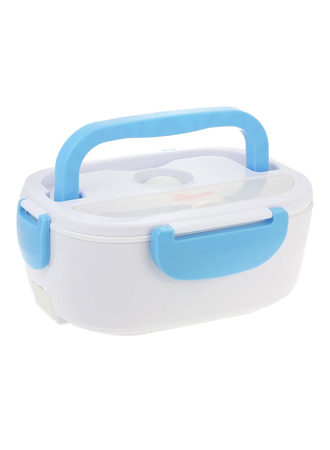 Portable Electric Lunch Box With Spoon White/Blue - Image 1