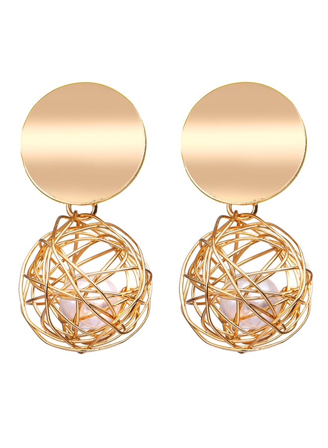 شاربدو أقراط متدلية لؤلؤية مصنوعة من خليط معدني - Image 3