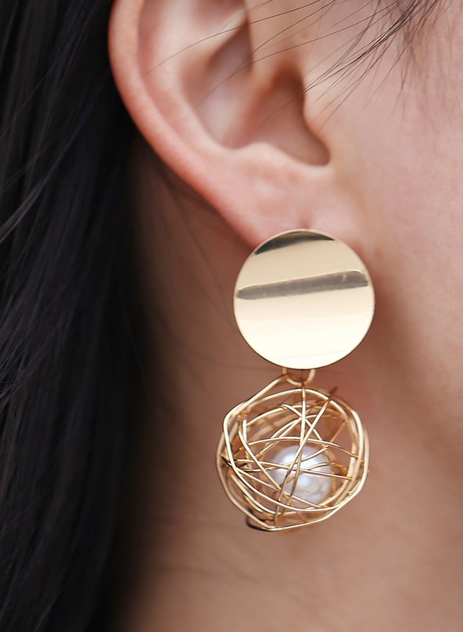 شاربدو أقراط متدلية لؤلؤية مصنوعة من خليط معدني - Image 5