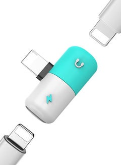Generic Dual Mini Lightning Audio And Charging Splitter Blue/White  - Image 2