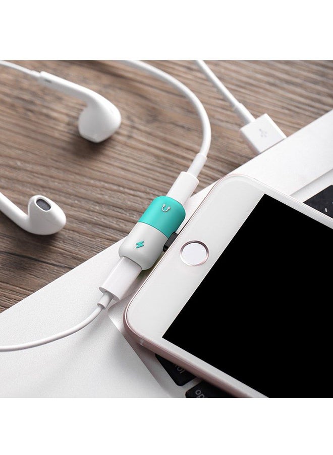 Generic Dual Mini Lightning Audio And Charging Splitter Blue/White  - Image 3