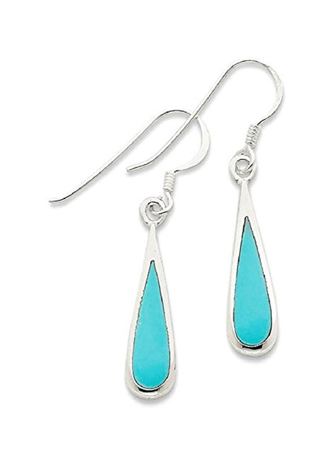 ICE CARATS - 925 Sterling Silver Turquoise Studded Chandelier Earrings - Image 1