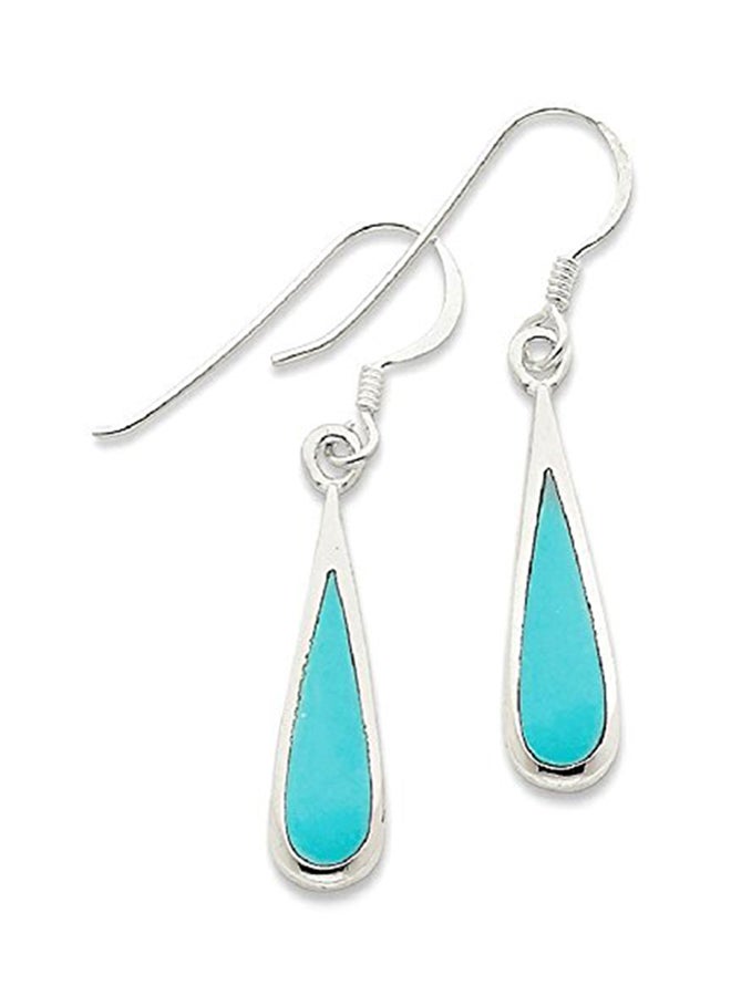 ICE CARATS - 925 Sterling Silver Turquoise Studded Chandelier Earrings - Image 1