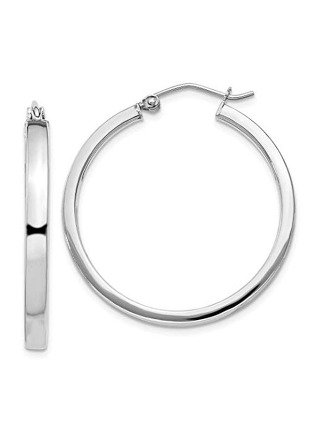 ICE CARATS 925 Sterling Silver Square Tube Hoop Earrings - Image 1