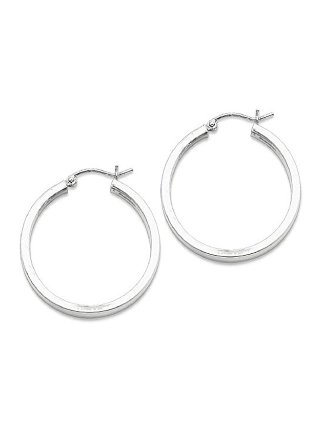 ICE CARATS 925 Sterling Silver Square Tube Hoop Earrings - Image 2