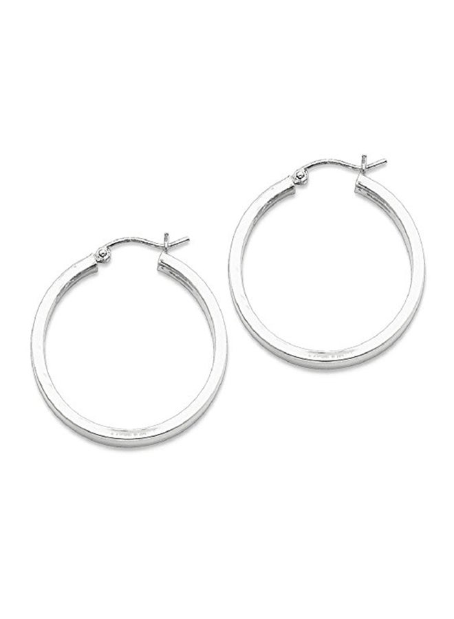 ICE CARATS 925 Sterling Silver Square Tube Hoop Earrings - Image 3