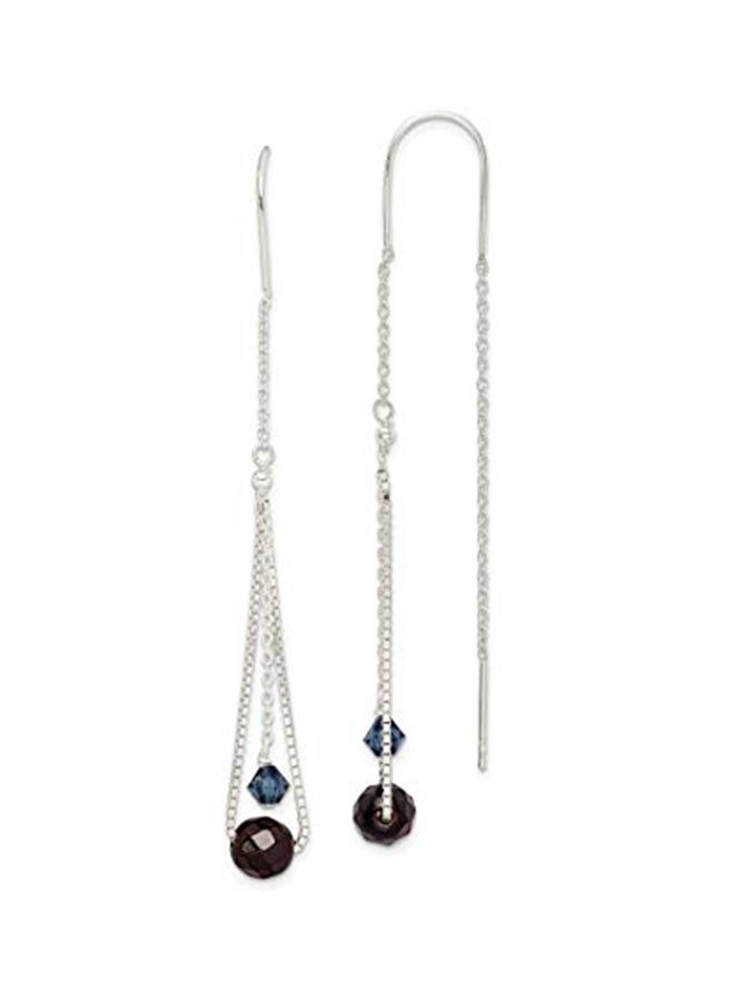 ICE CARATS 925 Sterling Silver Tourmaline Crystal Drop Earrings - Image 1