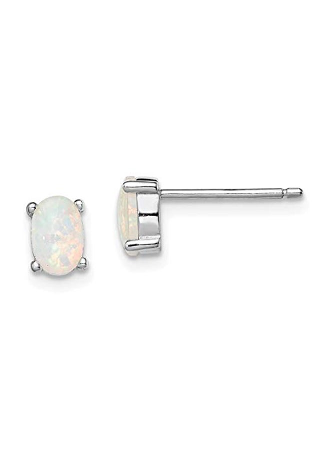ICE CARATS 925 Sterling Silver Opal Studded Stud Earrings - Image 1
