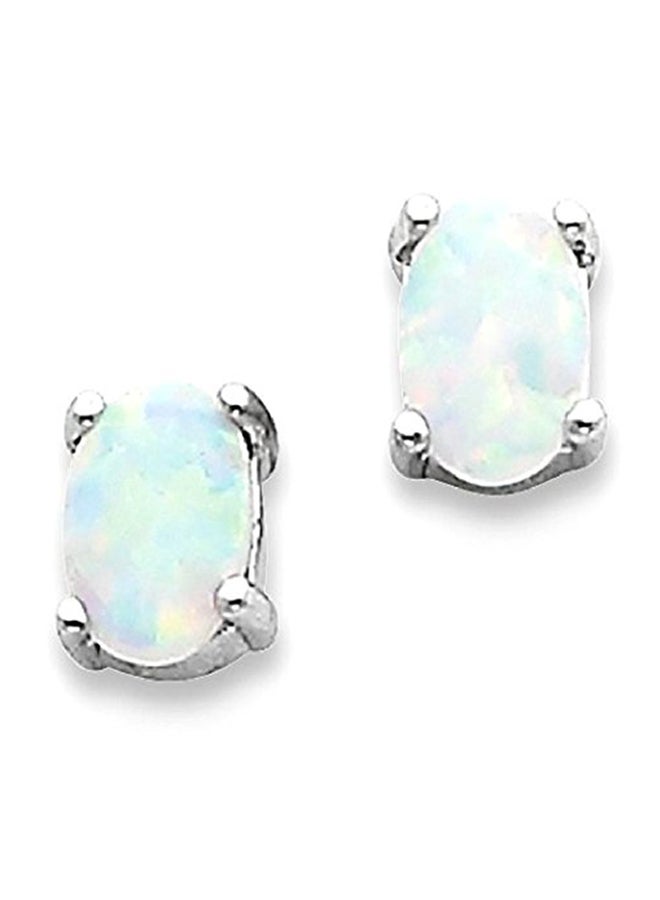 ICE CARATS 925 Sterling Silver Opal Studded Stud Earrings - Image 2