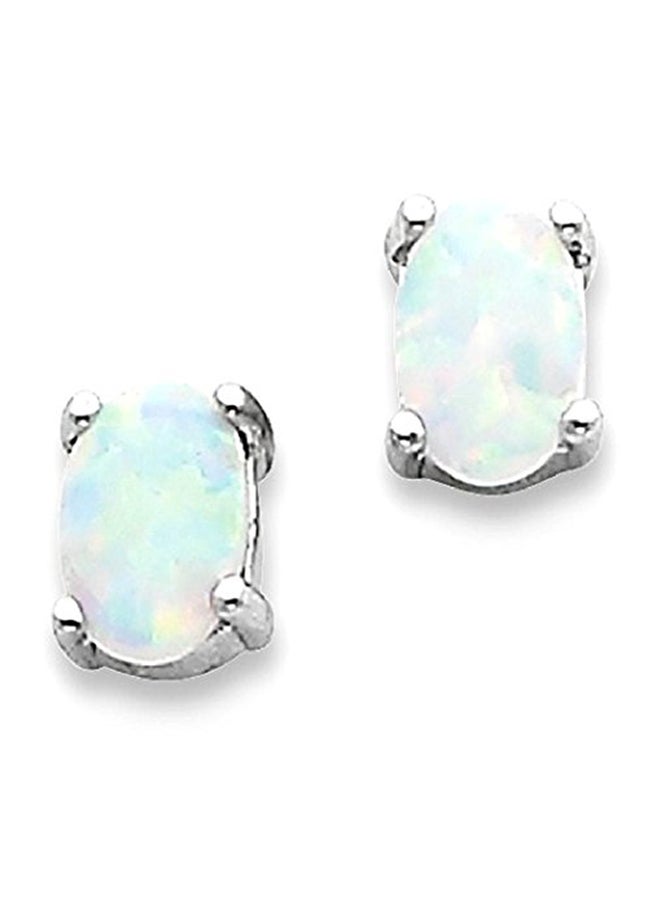 ICE CARATS 925 Sterling Silver Opal Studded Stud Earrings - Image 3