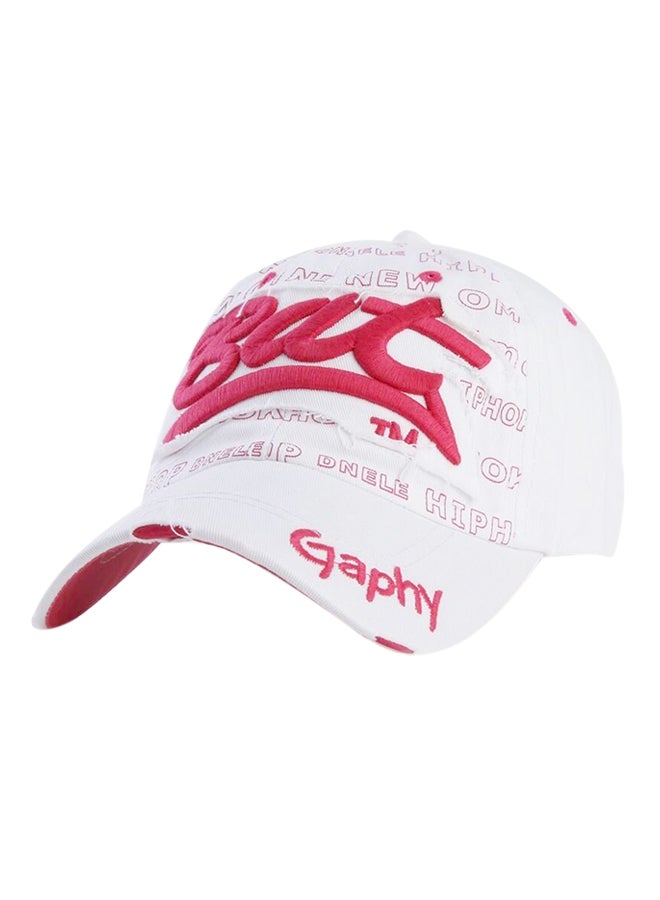 Snapback Closure Cap White/Pink - Image 1