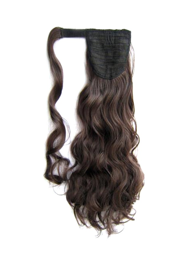 Velcro Wavy Ponytail Hair Wig Dark Brown - Image 1