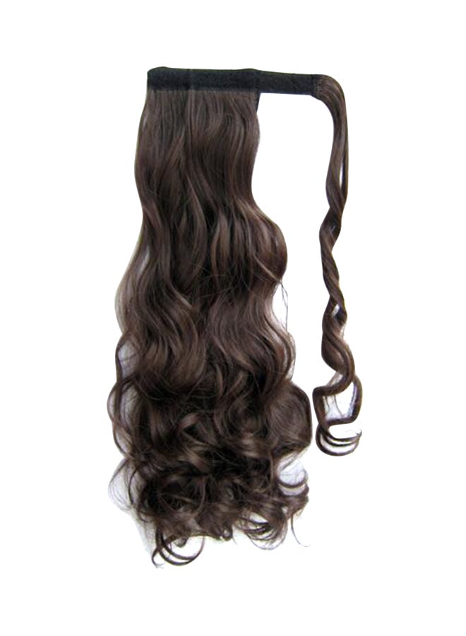Velcro Wavy Ponytail Hair Wig Dark Brown - Image 2