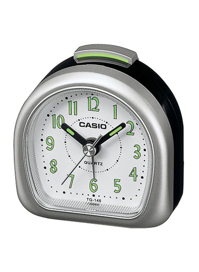 CASIO Analog Alarm Desk Clock Black/White/Silver 6.1×6.1×3.2cm - Image 1