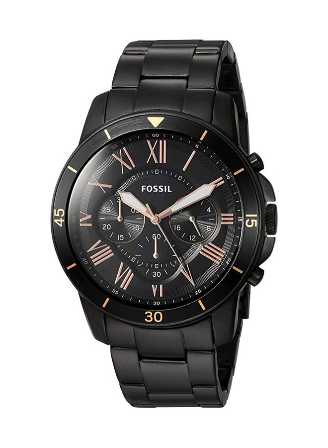 FOSSIL - Men's Grant Sport Stainless Steel Chronograph Watch FS5374 - 44 mm - Black - Image 1