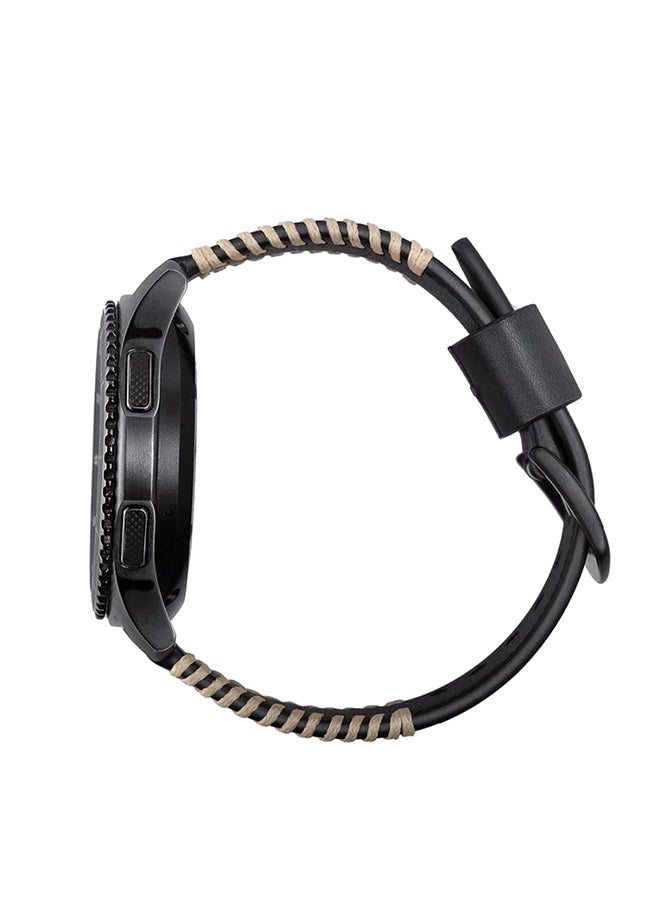 Remson Leather Replacement Band For Samsung Galaxy Smartwatch 46mm Black - Image 5