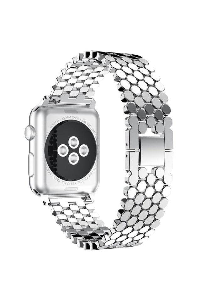 Remson Stainless Steel Replacement Band For Apple Watch Series 4/5 Silver - Image 2