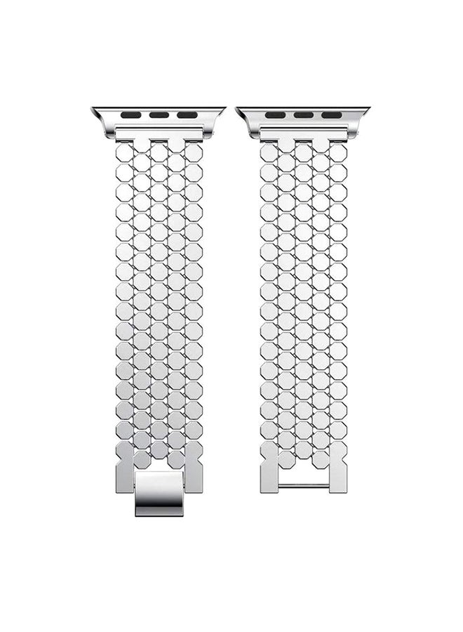 Remson Stainless Steel Replacement Band For Apple Watch Series 4/5 Silver - Image 4