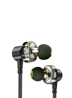 Awei Dual Driver In-Ear Stereo Sound Headphones With Mic Black  - Image 3