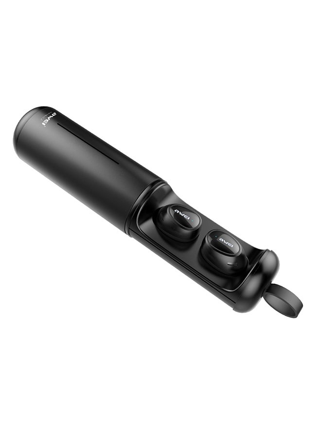 أوي سماعة بلوتوث داخل الأذن تتميز بصوت ستيريو ومزودة بميكروفون وحافظة للشحن أسود - Image 4