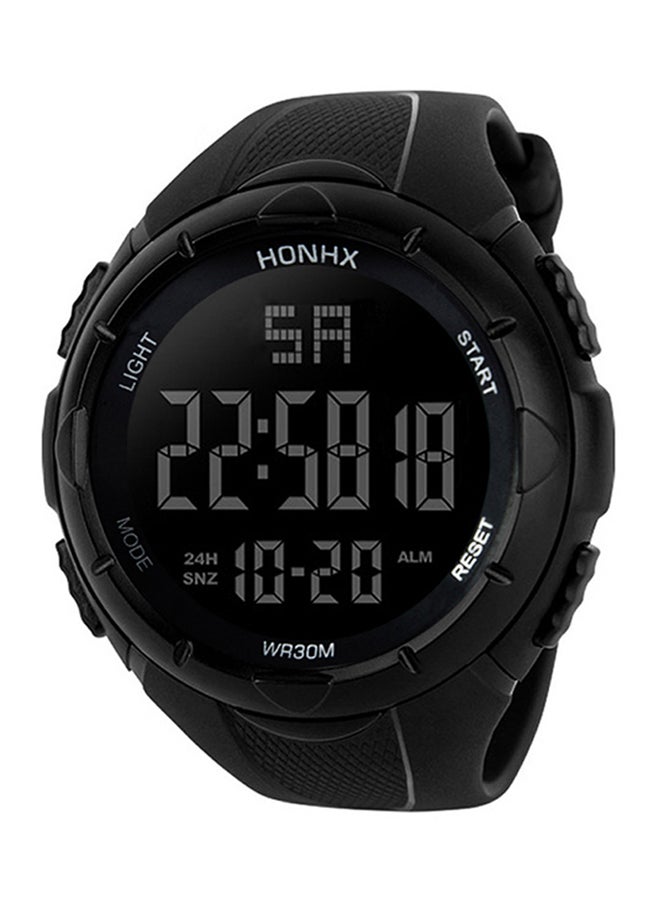 men Water Resistant Rubber Digital Watch LLZ71102726BK_U00491