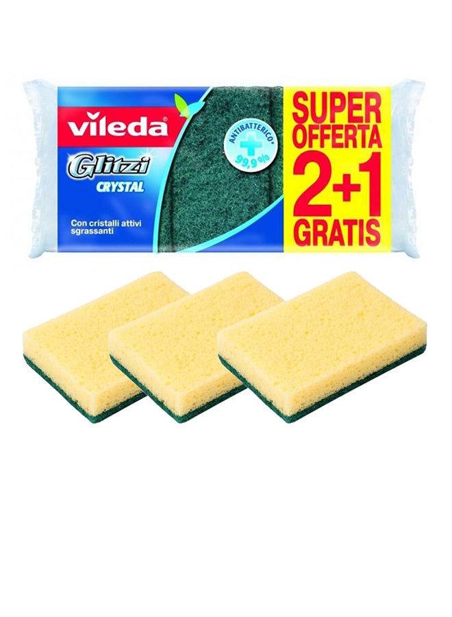 فيليدا إسفنجة جليتزي (العدد 2 + 1) أصفر/ أخضر - Image 1