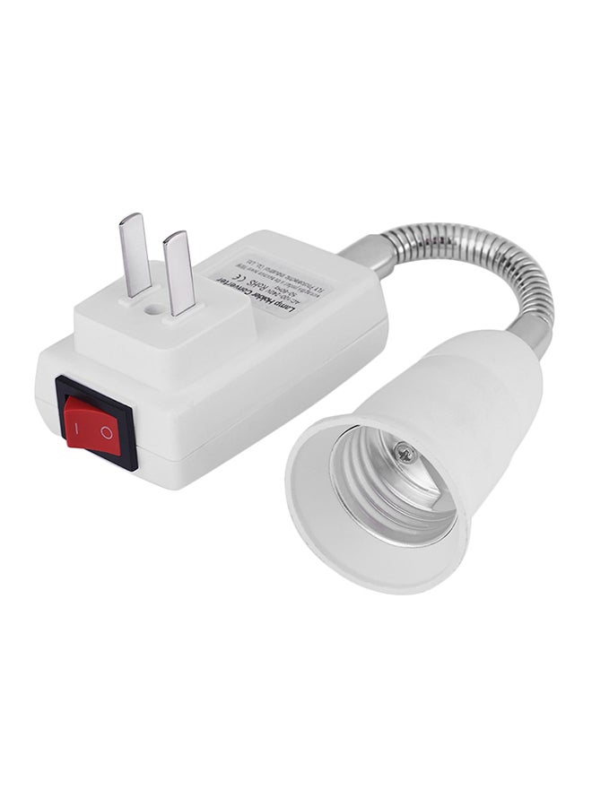 E27 Lamp Adapter Converter White/Silver 215x40x50mm  - Image 1