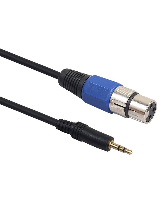 Generic - 3-Pin XLR Female To 3.5mm Male Stereo Audio Cable Black/Blue - Image 1