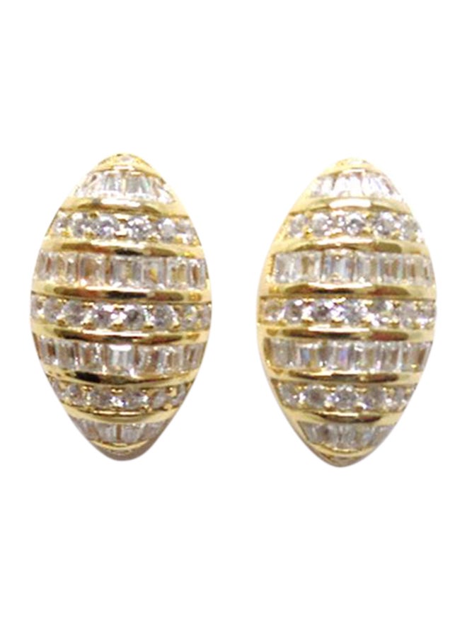 Infinity Jewels Gold Plated Cubic Zirconia Studded Stud Earrings - Image 1