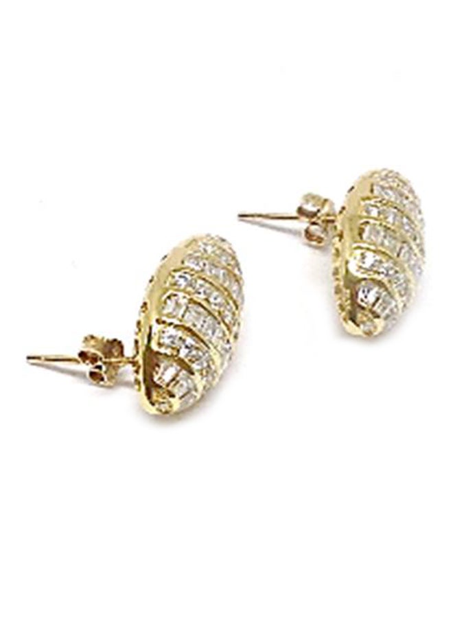 Infinity Jewels Gold Plated Cubic Zirconia Studded Stud Earrings - Image 2