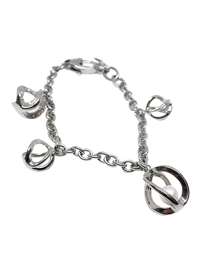 Infinity Jewels Stainless Steel Silver Plated Charm Bracelet - Image 1