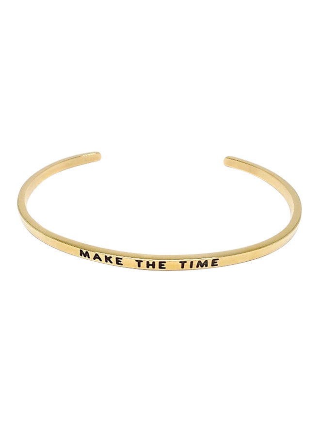 Infinity Jewels Make The Time Engraved Stainless Steel Cuff - Image 1