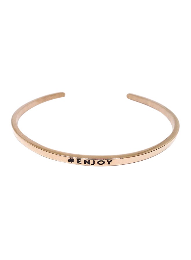 Infinity Jewels Enjoy Engraved Stainless Steel Cuff - Image 1