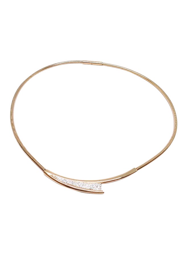Infinity Jewels Silver Plated Cubic Zirconia Studded Choker - Image 1