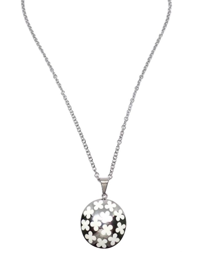 Infinity Jewels Stainless Steel Floral Pendant Necklace - Image 1