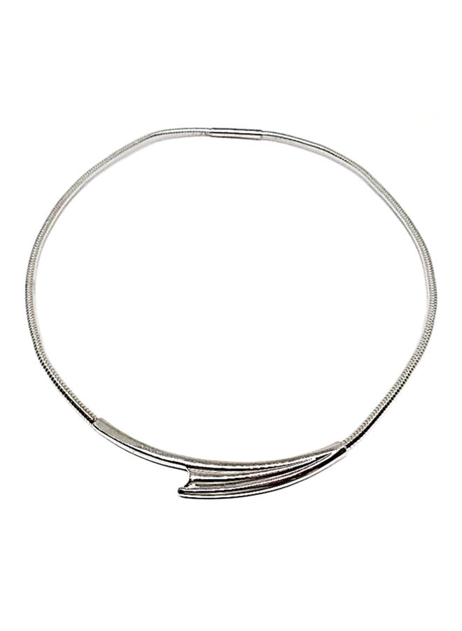 Infinity Jewels Silver Plated Cubic Zirconia Studded Choker - Image 2