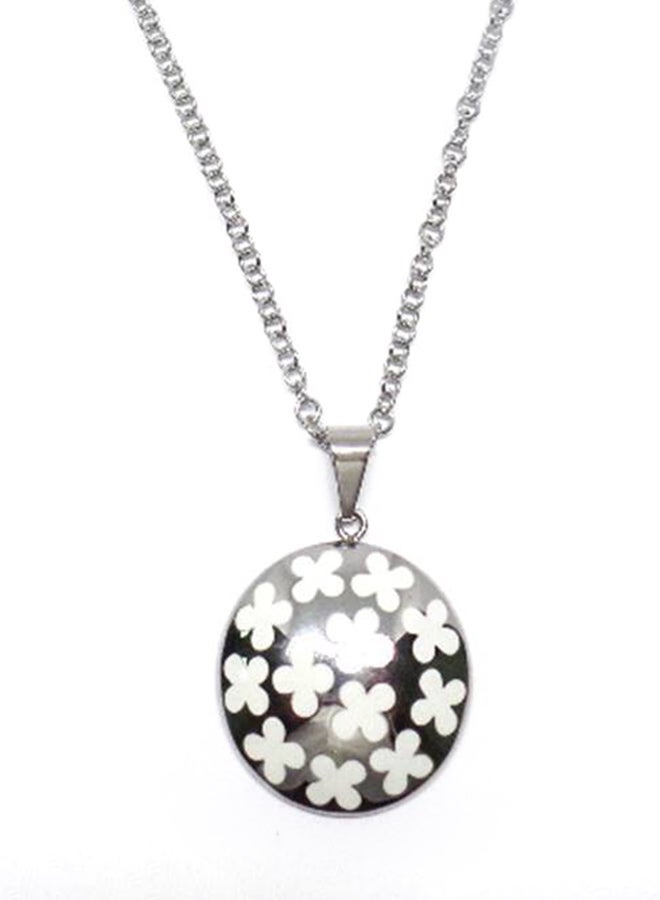 Infinity Jewels Stainless Steel Floral Pendant Necklace - Image 2