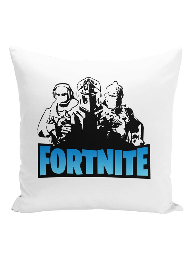 وسادة مطبوع عليها صورة لاعبين من لعبة Fortnite أبيض / أسود / أزرق 16x16بوصة - Image 1