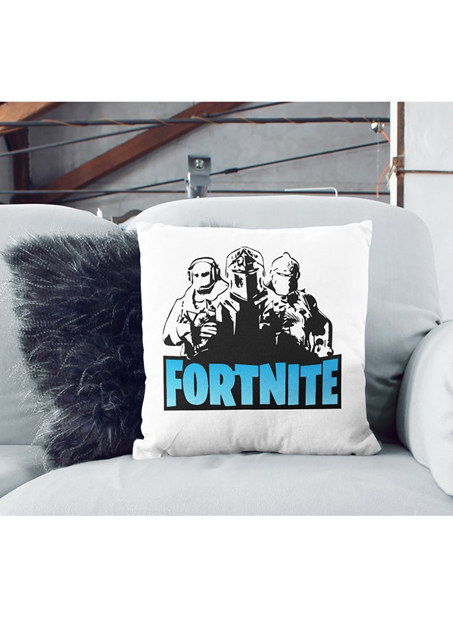 وسادة مطبوع عليها صورة لاعبين من لعبة Fortnite أبيض / أسود / أزرق 16x16بوصة - Image 2