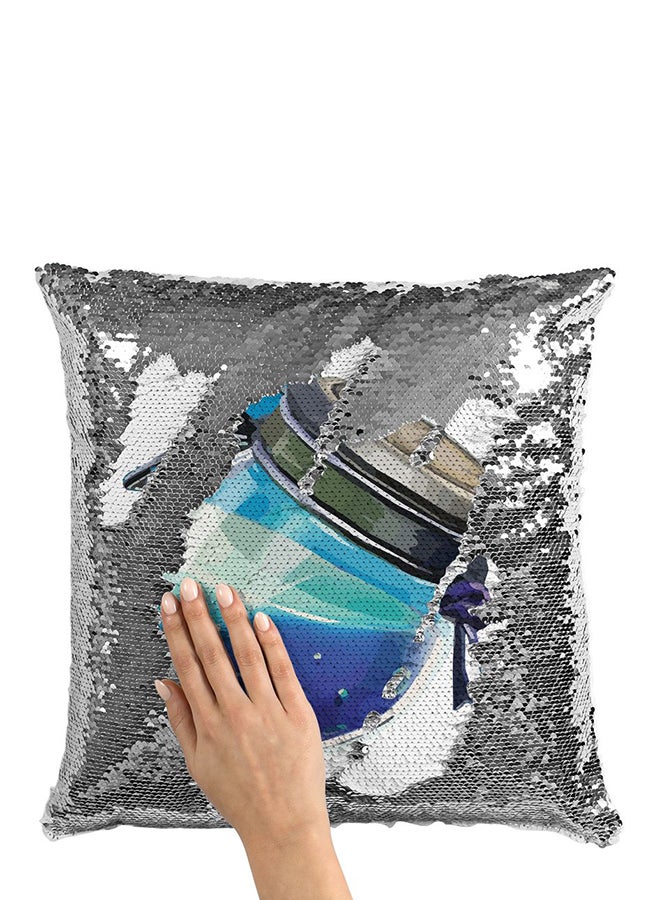 Fortnite Chug Potion Sequined Cushion White/Grey/Silver 16x16inch - Image 3