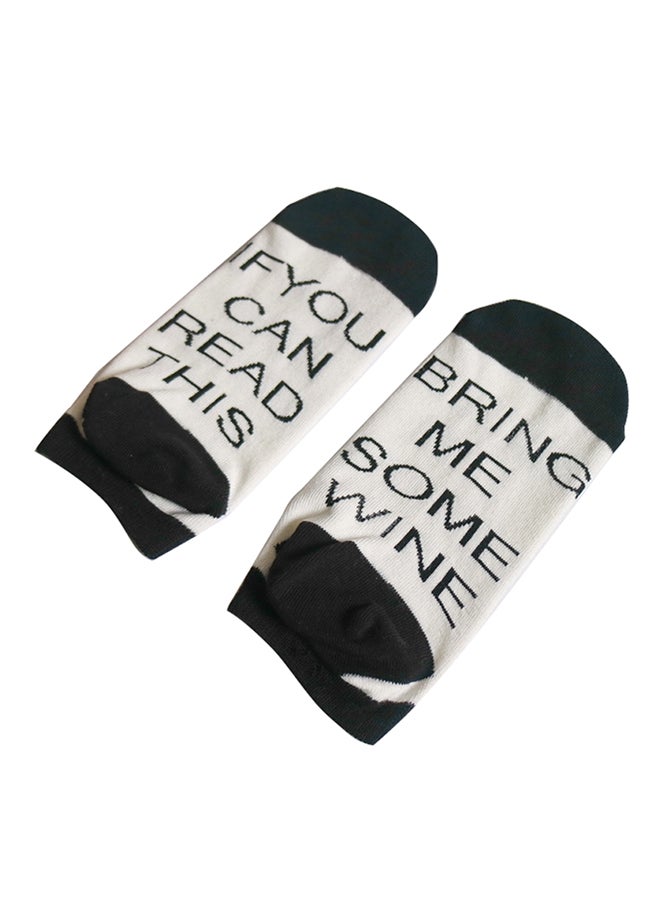 Cotton Hose Socks Black/White 