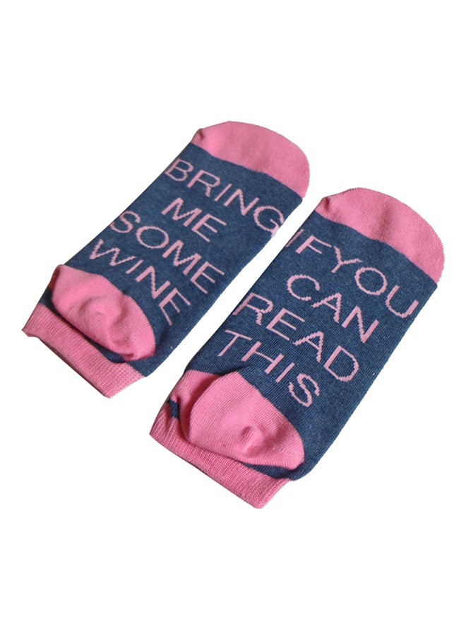 Cotton Hose Socks Blue/Pink 