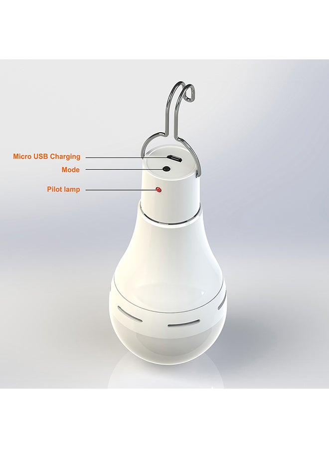 25-LED Solar Powered Energy Bulb With Hanging Hook White - Image 3