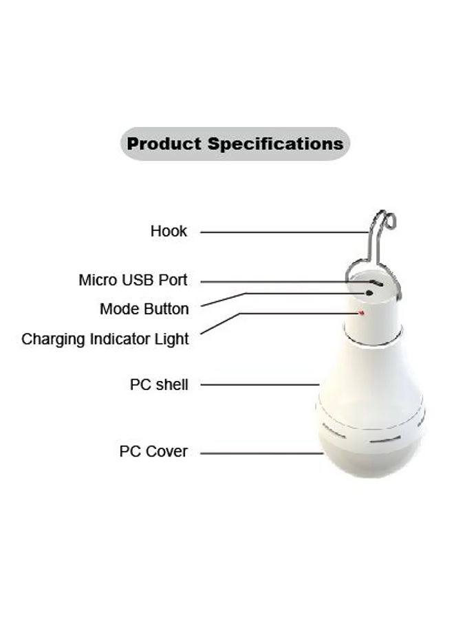 25-LED Solar Powered Energy Bulb With Hanging Hook White - Image 4