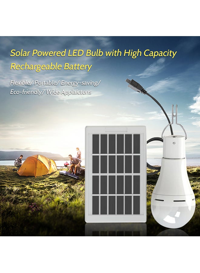 20-LED Solar Powered Energy Bulb With Hanging Hook White  - Image 3