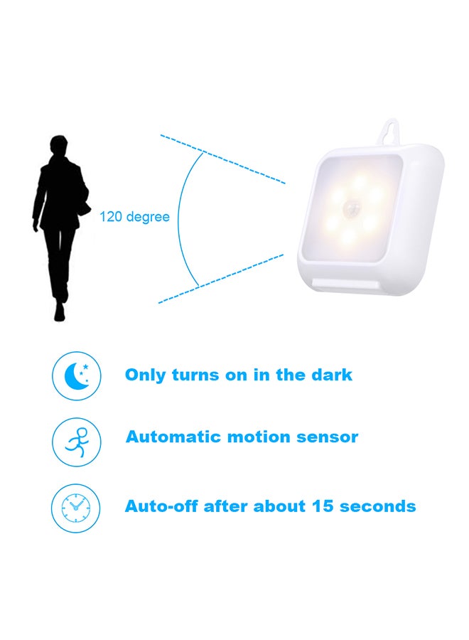 مصباح LED ليلي مع جهاز استشعار للحركة مكون من 3 قطع أبيض  - Image 5