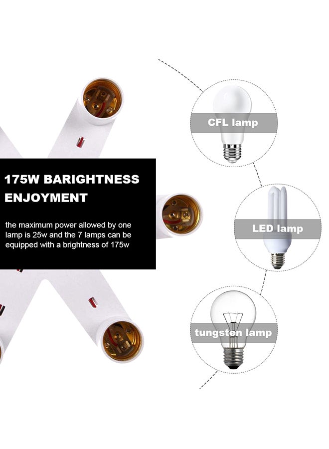 حامل مصابيح للسقف على شكل 4 ثريات أبيض - Image 3