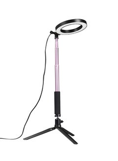 Generic 64-LED Ring Light Round Selfie Camera Lamp With Telescopic Tripod Holder Pink  - Image 1