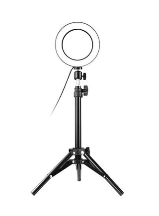 64-LED Ring Light Round Selfie Camera Lamp With Telescopic Tripod Holder Black - v1547632758/N20149021A_1